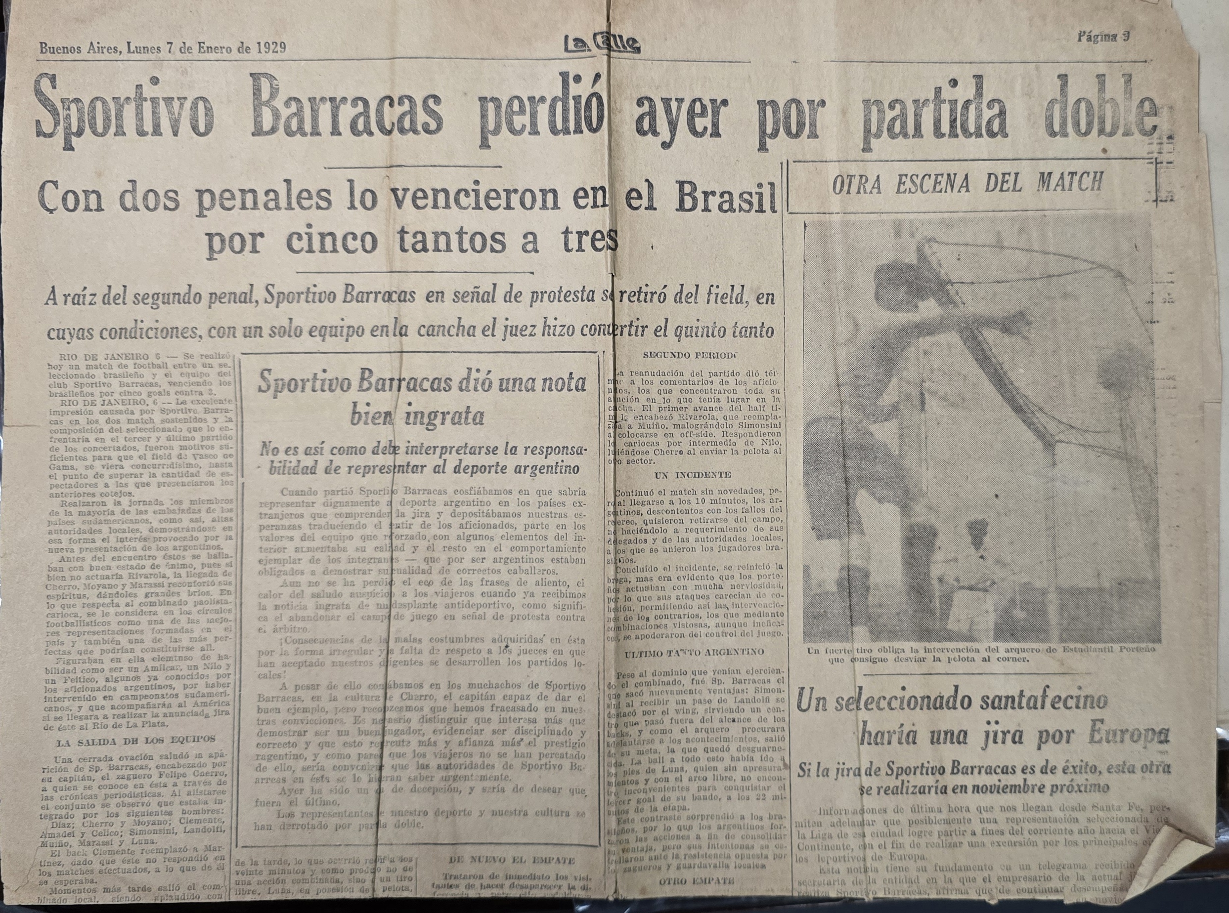 Diario La Calle: Sportivo Barracas perdio ayer por partida doble - Gira internacional de Sportivo Barracas